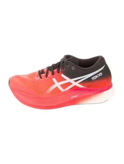 Pre-owned Asics Mesh Printed Sneakers In Orange