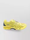 Asics Mesh Rubber Sole Sneakers With Branded Heel In Yellow