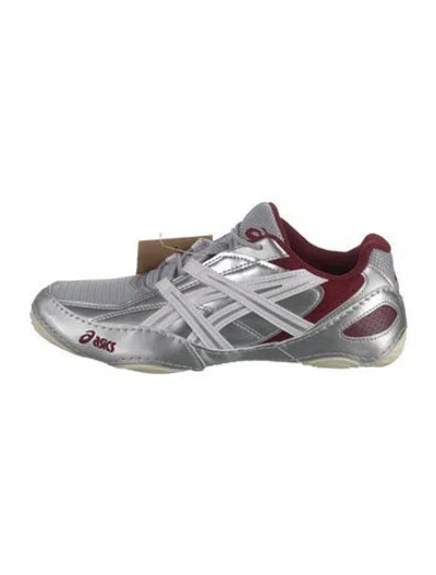 Pre-owned Asics Mesh Sneakers In Silver