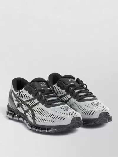 Asics Mesh Sneakers Slip On Rubber Sole In Black