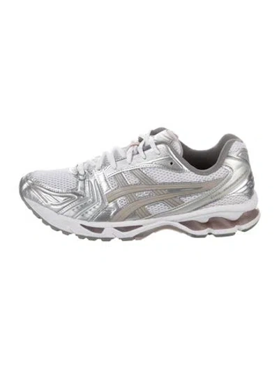 Pre-owned Asics Mesh Striped Athletic Sneakers In White