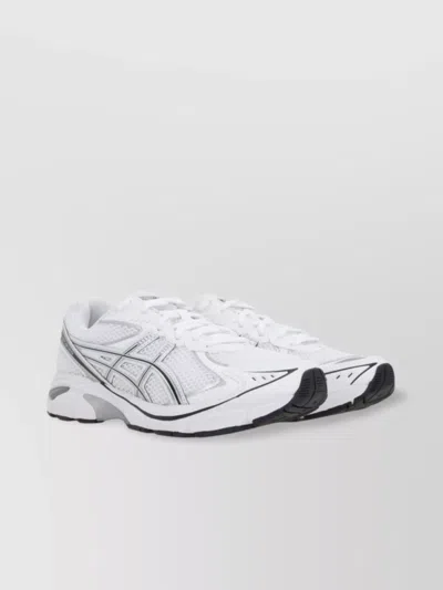 Asics Mesh Upper Panelled Sneakers With Ridged Rubber Sole In Grey