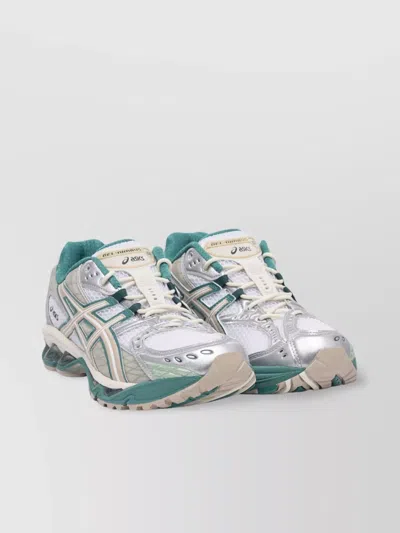 Asics Mesh Upper Rubber Outsole Sneakers Slip-on In Silver