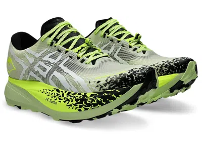 Pre-owned Asics Metafuji Trail 1013a141 300 Cool Matcha Black Trail Running Shoes In Matcha, Black, Yellow