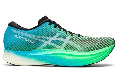 Pre-owned Asics Metaspeed Edge+ Green Blue Sneakers In Black/new Leaf