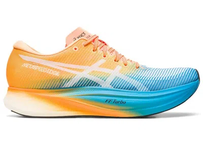 Pre-owned Asics Metaspeed Edge+ Sneakers In Island Blue/orange Pop