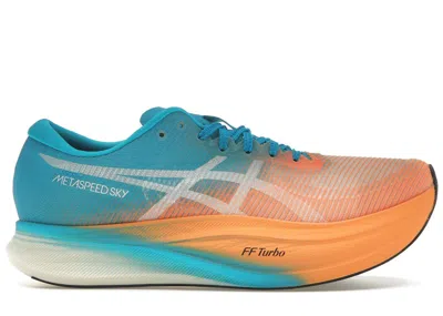 Pre-owned Asics Metaspeed Sky+ Sneakers In Orange Pop/island Blue In Multi