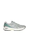 Asics Mesh And Synthetic Leather Sneakers With Padded Ankle In Sealgreyjewelgreen