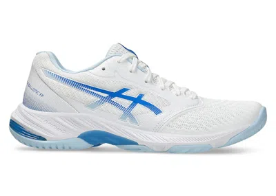 Pre-owned Asics Netburner Ballistic Ff 3 (women's) Sneakers In White/blue Coast