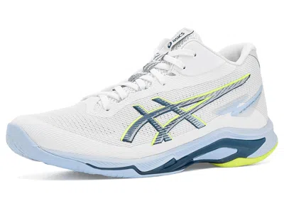 Asics Netburner Ballistic Ff Mt 4 Men's Cross Training Shoes White/raw Indigo: 9.5 D - Medium In Multi