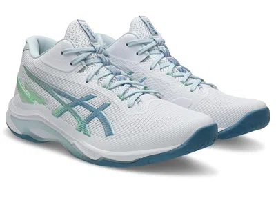 Asics Netburner Ballistic Ff Mt 4 Men's Cross Training Shoes White/saba Blue: 7.5 D - Medium In Gray