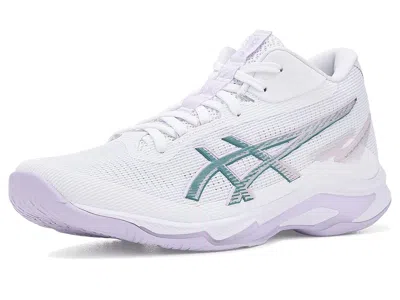 Asics Netburner Ballistic Ff Mt 4 Women's Shoes White/dahlia: 8 B - Medium In Animal Print