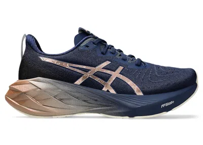 Pre-owned Asics Novablast 4 Platinum (women's) Sneakers In Blue Expanse/rose Gold