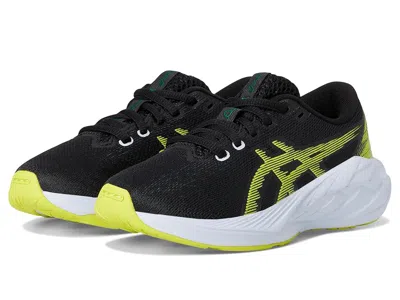 Asics Novablast 5 Grade School (little Kid/big Kid) Kids Shoes Black/citron : 3 Little Kid M, Textile