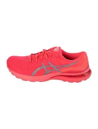 Pre-owned Asics Nylon Printed Athletic Sneakers In Red
