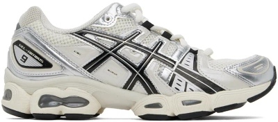 Asics Off-white & Black Gel-nimbus 9 Sneakers In Cream/black