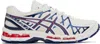 Asics Round Toe Low-top Sneakers In 101 Cream/deep Marin