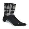 Asics Performance Run Crew Socks Black Grey In Black