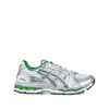 Asics Breathable Mesh And Synthetic Leather Sneakers In Silver