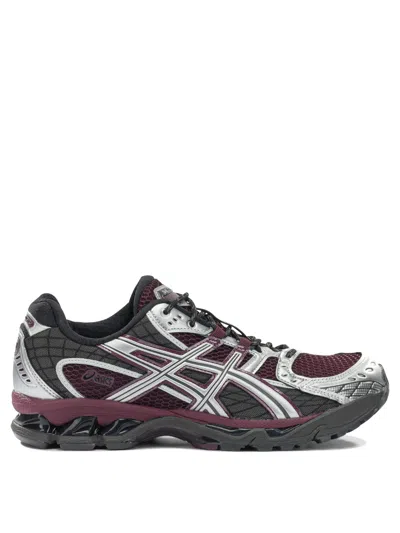 Asics Purple Synthetic Sneakers In Animal Print