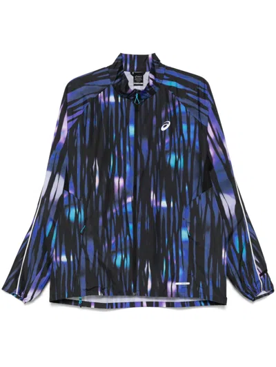 Asics Road Lite-show Jacket In 400 Blue Expanse