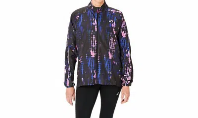 Asics Road Lite-show Packable Jacket In Black/bold Magenta