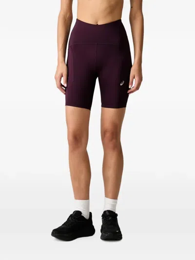 Asics Road Logo-print Running Shorts In Purple