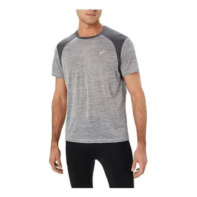Asics Road Short Sleeve Top 'grey' In Gray