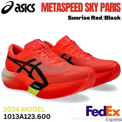 Pre-owned Asics Running Shoes Metaspeed Sky Paris Sunrise Red/black 1013a123.600