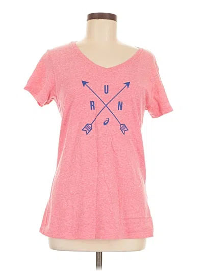 Pre-owned Asics Short Sleeve T-shirt In Pink