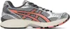 Asics Silver & Pink Gel-kayano 14 Sneakers In 101 White/papaya