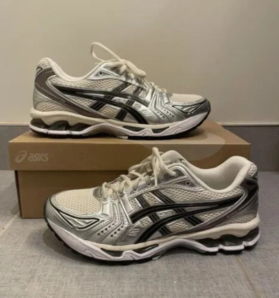Pre-owned Asics Size 10-  Gel Kayano 14 Cream/black In White