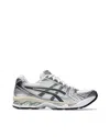 Asics Gel-kayano 14 Sneakers In White And Silver Technical Fabric Blend In Silver