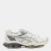 Asics White And Grey Gel Quantum Kinetic Sneakers In White/light Dust