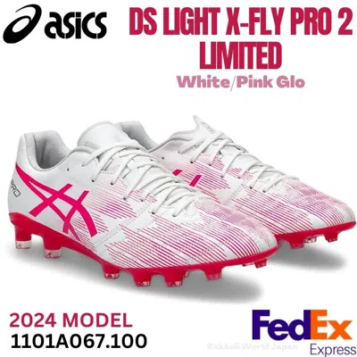 Pre-owned Asics Soccer Cleats Ds Light X-fly Pro 2 Limited White/pink Glo 1101a067 100