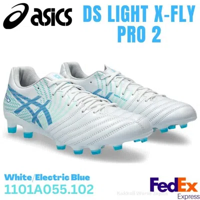 Pre-owned Asics Soccer Cleats Ds Light X-fly Pro 2 White/electric Blue 1101a055 102