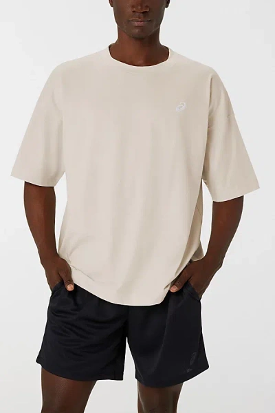 Asics Spiral Relaxed Fit Athletic T-shirt Top In Oatmeal, Men's At Urban Outfitters