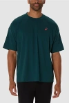 Asics Spiral Relaxed Fit Athletic T-shirt Top In Saxon Green, Men's At Urban Outfitters