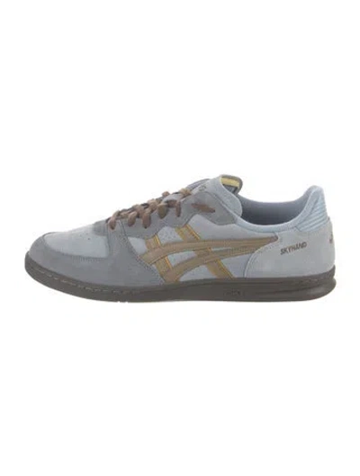 Pre-owned Asics Suede Athletic Sneakers In Blue
