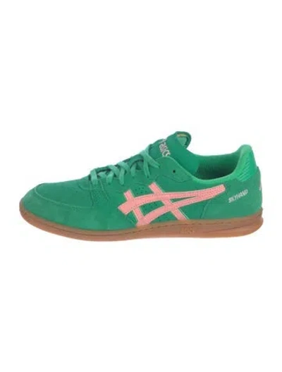 Pre-owned Asics Suede Athletic Sneakers In Green