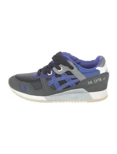 Pre-owned Asics Suede Graphic Print Sneakers In Silver