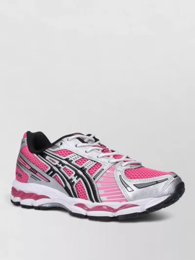 Asics Synthetic Leather Lace-up Shoes In Pink