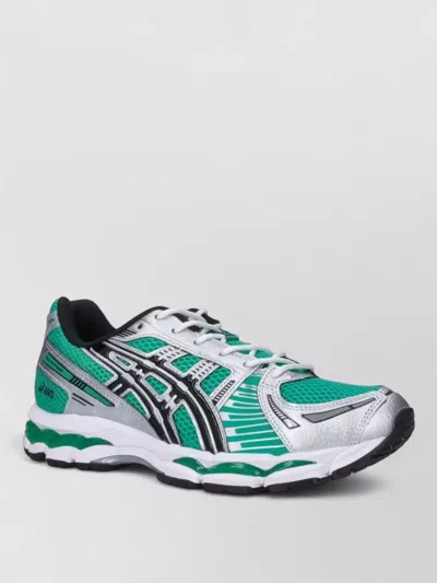 Asics Synthetic Leather Low Top Lace Up Sneakers In Green