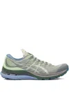 Asics Textured Lace-up Mesh Sneakers In Gray