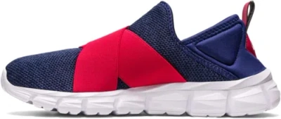 Pre-owned Asics Unisex Quantum Lyte Slip-on Sportstyle Shoes In Indigo Blue/speed Red