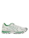 Asics Breathable Mesh And Synthetic Leather Sneakers In Gray