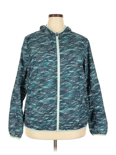 Pre-owned Asics Windbreaker Jacket In Blue