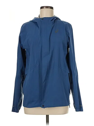 Pre-owned Asics Windbreaker Jacket In Blue