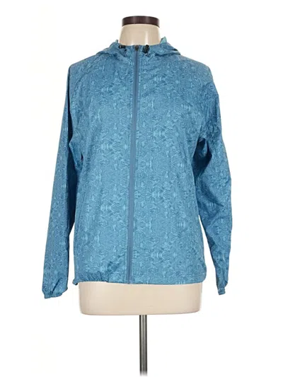 Pre-owned Asics Windbreaker Jacket In Blue