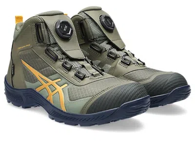 Pre-owned Asics Winjob Cp604 G-tx Boa 1273a084 300 Green Yellow Gore-tex 3e Safety Shoes